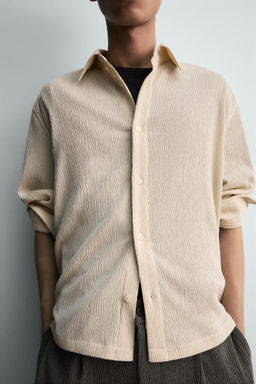 CAMISA RELAXED FIT TEXTURA IRREGULAR / Beige vigor? - Zara фото 6
