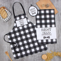 Кух. набор 3 пр. Best man black фартук 70х60 см, прих. 20х20 см, полот.35х60см