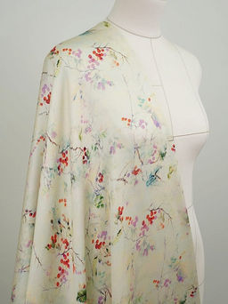 Вискозный атлас (Digital) Рябиновая веточка, ш.1.5м, вискоза-100%, 115гр/м.кв - Купава фото 4