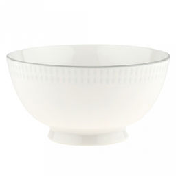 Облако Салатник фарфоровый 700мл, д15см, h8см, на ножке, рельефный декор - голубой, отводка, белый (Китай)