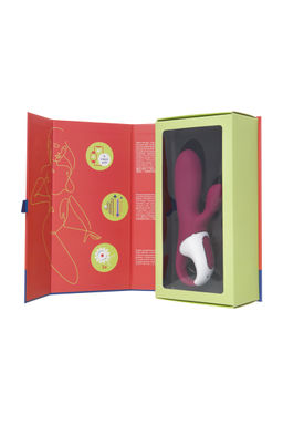 Вибратор Satisfyer Hot Bunny с клиторальным стимулятором, красный  фото 15