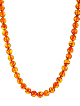 Бусы из янтаря коньячного цвета Шар крупный