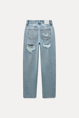 Z1975 STRAIGHT HIGH-WAIST RIPPED JEANS - Zara фото 4