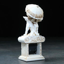 Часы настольные интерьерные каминные «Ангелы под зонтом», h=26 см