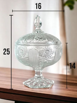 Ваза для конфет/печенья на ножке d-16см h-25см в уп, арт. 3001/3005 TG