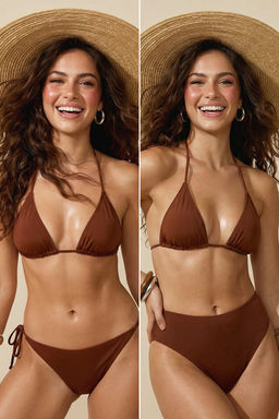 Kahverengi Ucgen Normal Bel Bikini Tak?m? TBESS26BT00013 - Trendyolmilla фото 5
