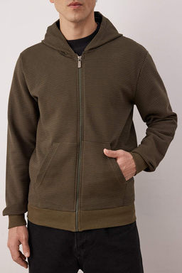 Siyah Regular/Normal Kesim Fermuarl? Kapusonlu Dokulu Sweatshirt TMNAW26SW00067 - Trendyolmilla фото 19
