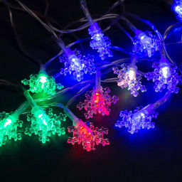 Гирлянда Нить 3 м с насадками Снежинки малые, IP20, прозрачная нить, 20 LED, свечение мульти (RG/RB), мигание, USB - Luazon lighting фото 3