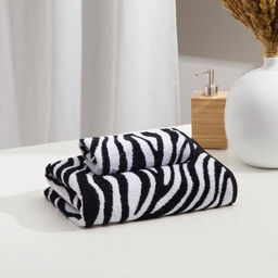 Полотенце махровое Этель ЧБ Зебра, пестроткань, 30х60 см  фото 4