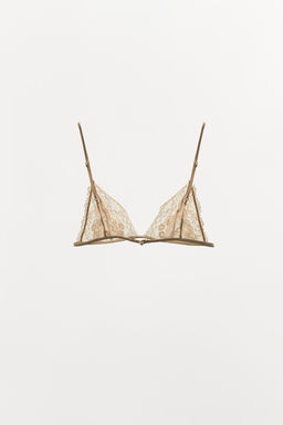 SUJETADOR TRIANGULAR ENCAJE / Crudo - Zara фото 7