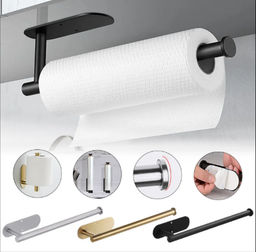 Держатель для бумажных полотенец, на кухню или в ванну вешалка, нержавеющая сталь, настенный, круглый, черный