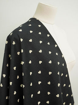 Микровельвет Молочные сердечки цв.черный, СОРТ2, ш.1.45м, хлопок-100%, 140гр/м.кв - Купава фото 9