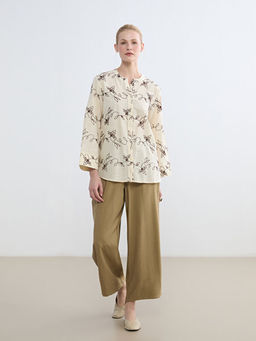 Beli Lastikli Dokulu Kad?n Pileli Pantolon