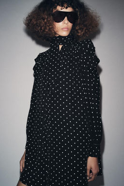 ZW COLLECTION POLKA DOT DRESS WITH SCARF DETAIL - Zara фото 4