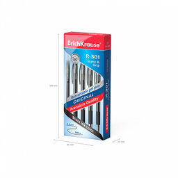 Цена за 12 шт. Ручка гелевая автоматическая ErichKrause R-301 Original Gel Matic&Grip 0.5, цвет чернил синий (в коробке по 12 шт.)  фото 10