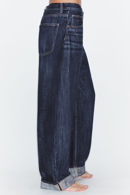 JEANS TRF BARREL FOLDED TIRO MEDIO / ?ndigo oscuro - Zara фото 5