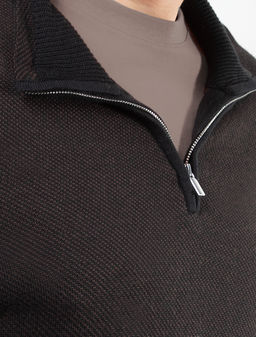 VILATTE / Джемпер тонкой вязки с воротником на молнии  фото 2