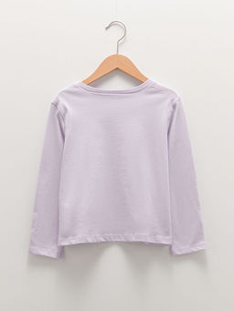 Bisiklet Yaka Mickey Mouse Bask?l? Uzun Kollu Pamuklu K?z ?ocuk Ti??rt - Waikiki фото 2