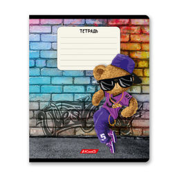 Светоч 18ТЕТк-003 Тетрадь ученическая школьная, выборочный лак, A5 18 л. на скобе 65 г/кв.м , белизна 100 % 20 шт. клетка 000711 Миша хип-хоп  фото 7