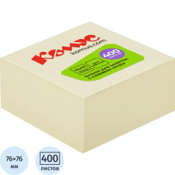 Стикеры КОМУС с клеев.краем Куб 76х76 желтый 400л  фото 2