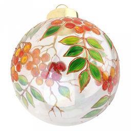 Елочная игрушка шар стеклянная д9,5см, люстр, ручная художественная роспись, подарочная упаковка (Россия) - Домашняя мода фото 5