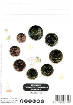 Годовой монет евро 2025 года Франция (в подарочном блистере)