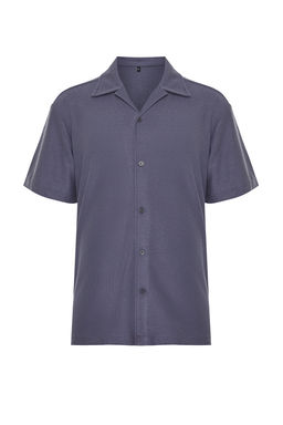 Indigo Relaxed Fit Apas Yaka Gomlek TMNSS24GO00017