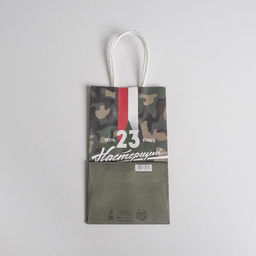 Цена за 2 шт. Пакет подарочный крафт, упаковка, С 23 февраля, 12?21?9 см