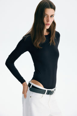Body de manga larga en microfibra - H&m фото 4