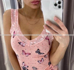 Майки женские Miss Emma Турция Кружево Бабочки розовые