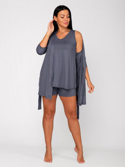 Халат женский вискоза на запах "ИРМА" ГРАФИТ1