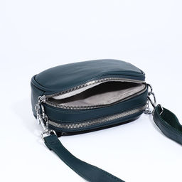 Сумка кросс-боди на молниях, наружный карман, цвет тёмно-зелёный - Simaland фото 6