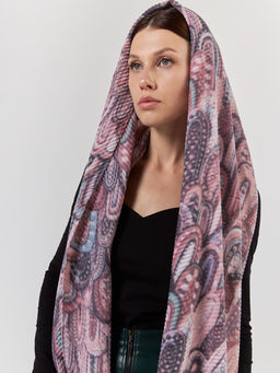 Большой, мягкий, тонкий и очень нежный двусторонний палантин с рисунком - Tantino фото 6