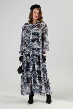 Платье NIKVA н1028-1 серая абстракция