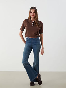 Beli Kemerli Mars Flare Kad?n Jean Pantolon