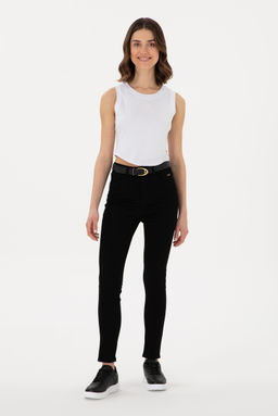 Kad_n Siyah Jean Pantolon Sepette S_rpriz _ndirim