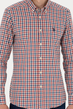 Мужская бордовая рубашка с длинным рукавом - U.s. polo assn фото 18