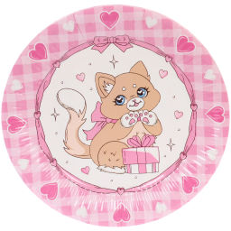 Тарелка бумажная 18 см в наборе 10 шт "Милый котенок"