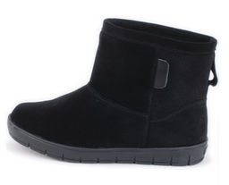 Унты женские на литой подошве Замша, овчина, черные - Roshva фото 2