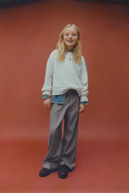 DOUBLE BELT HOUNDSTOOTH WIDE-LEG TROUSERS - Zara фото 5