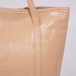 Сумка-шопер женская на молнии, размер 40×14×19 см, однотонная, бежевая