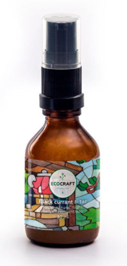 Натуральный ночной восстанавливающий серум-концентрат для лица "Black currant and tar" Черная смородина и смола