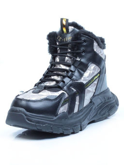 04-8525-3 BLACK Ботинки зимние женские (искусственные материалы)