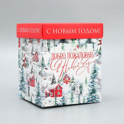 Коробка складная с 3D эффектом Добро пожаловать в Новый год, 11 х 11 х 13 см - Дарите счастье фото 3