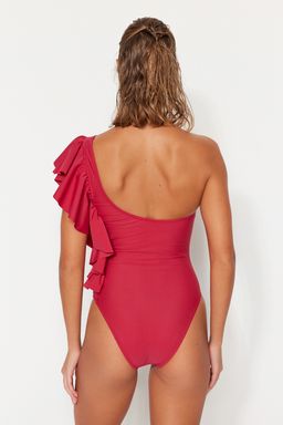 K?rm?z? Tek Omuz Volanl? Normal Paca Mayo TBESS23MA00153 - Trendyolmilla фото 6