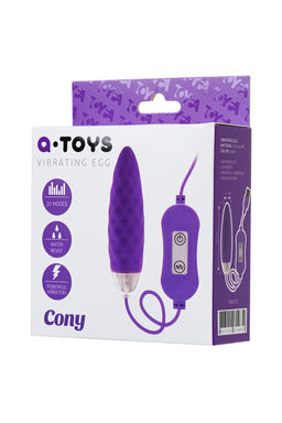 Виброяйцо с пультом управления TOYFA A-Toys Cony, силикон, фиолетовый, 7,6 см  фото 4