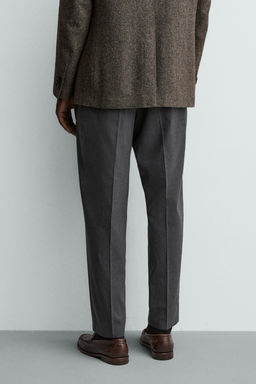 PANTAL?N CON LANA REGULAR FIT NON IRON / Gris - Zara фото 11