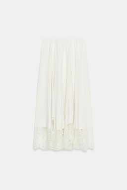 FALDA MIDI VOLUMEN ENCAJE / Crudo - Zara фото 6