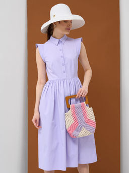 Платье хлопок OD-796-3 сиреневое OD-796-3