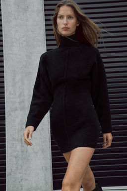 VESTIDO CORTO PUNTO SOFT / Negro - Zara фото 4